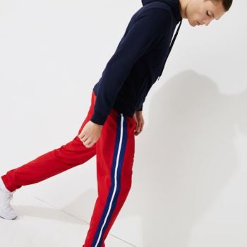 Lacoste SPORT Contrast Bands Lightweight Tracksuit Pants Pánské - Kalhoty Červené / Blankyt / Bílé |